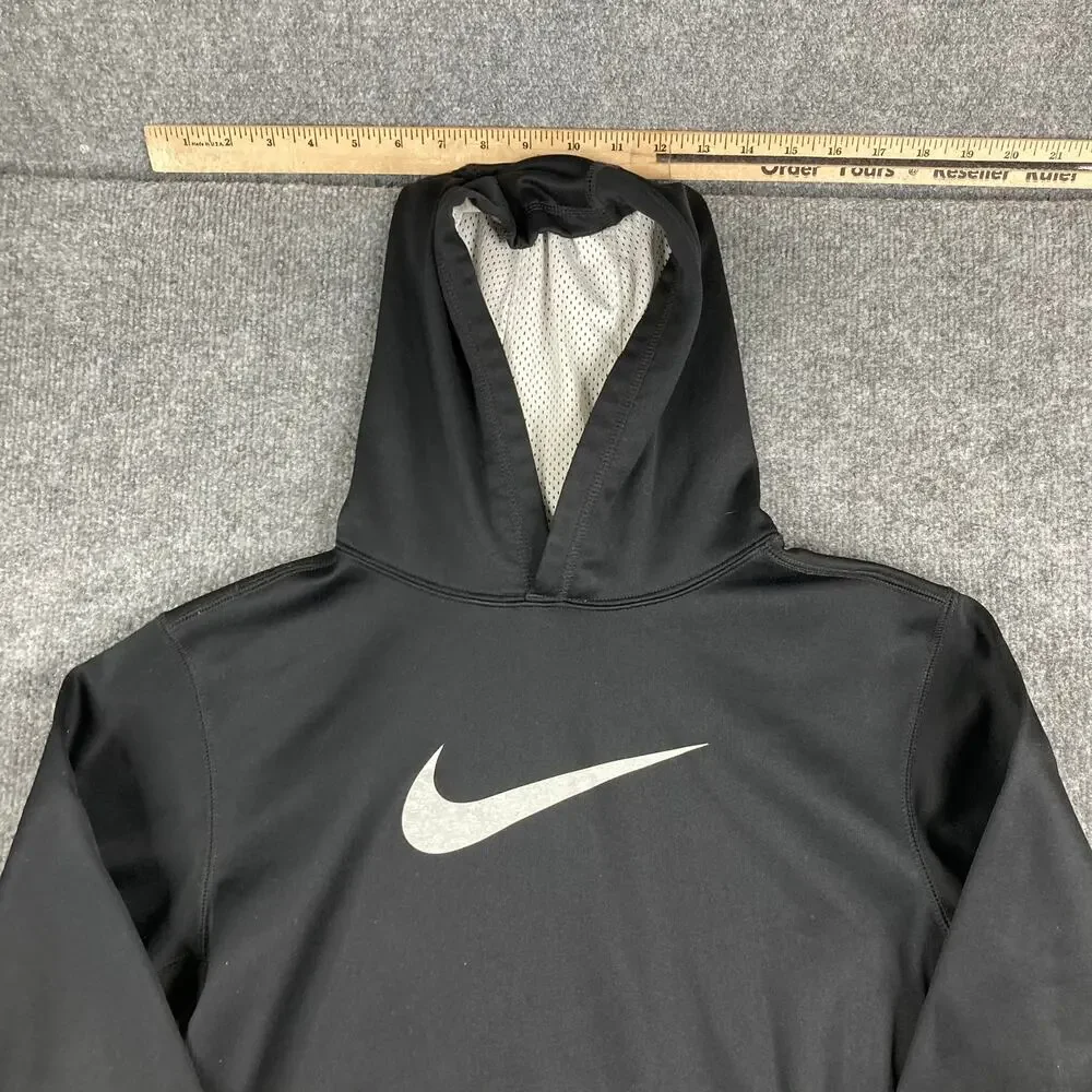 Nike Hoodie Boys Size XL Black‎ Therma Fit Pullover Swoosh Athletic